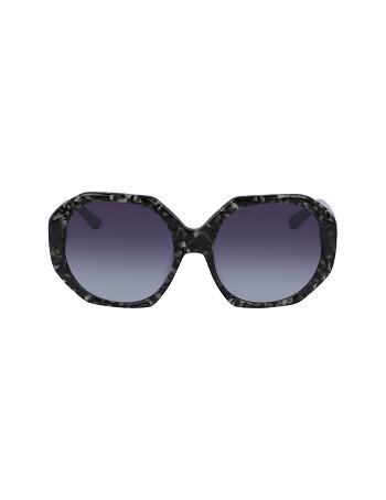 Anne Klein Tortoise Geometric Sunglasses Oversized Black | USQAV50686