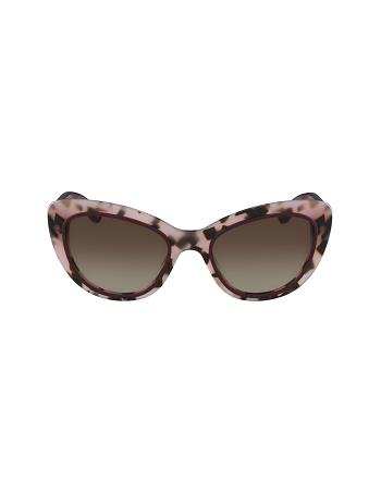 Anne Klein Tortoise Two-Tone Cat-eye Sunglasses Narrow Size Pink | USQAV27221