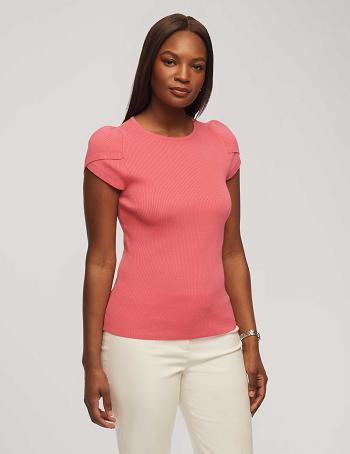 Anne Klein Tulip Sleeve Sweater Sweaters Pink | PUSQX73024