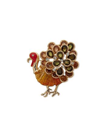 Anne Klein Turkey Pin in Gift Box Brooches Gold | TUSWZ61370