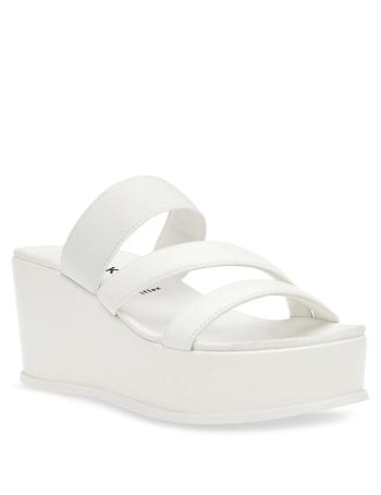 Anne Klein Velma Flatform Sandal Wedges White | MUSFT31883