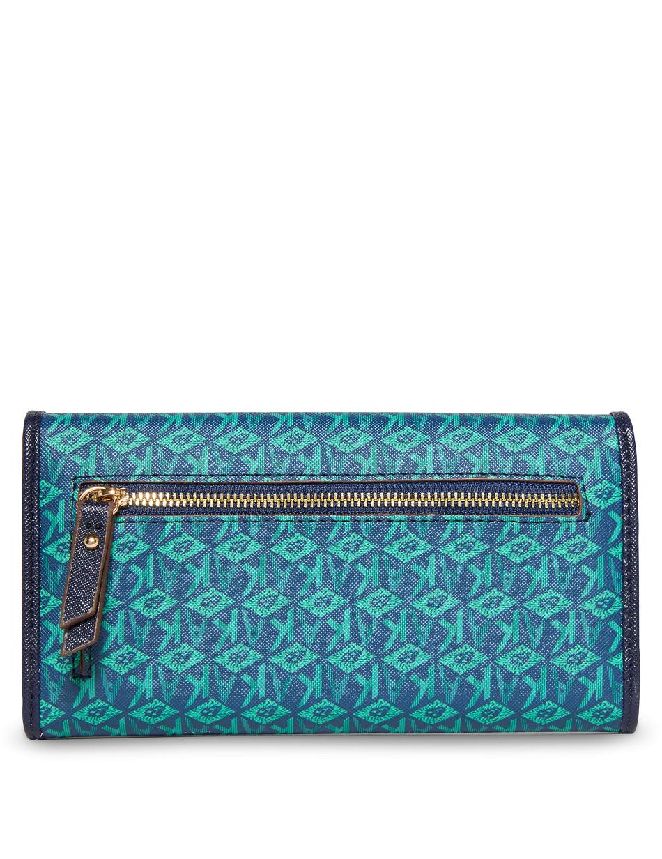 Anne Klein AK Cube Logo Flap Wallets Blue / Blue | USCIF53888