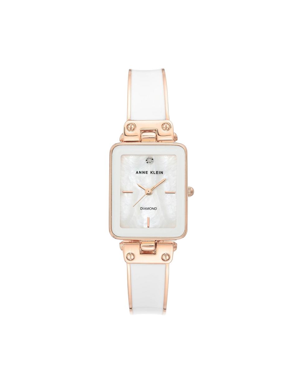 Anne Klein Accent Rectangular Watch Diamond White / Rose / Gold | USICD73259