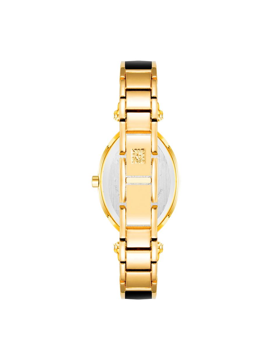 Anne Klein Accented Oval Bangle Watch Diamond Gold / Black | GUSEC12315