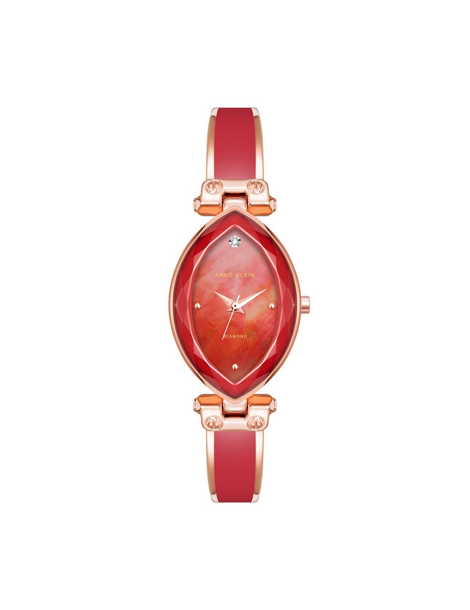 Anne Klein Accented Oval Bangle Watch Diamond Red | LUSSX71107