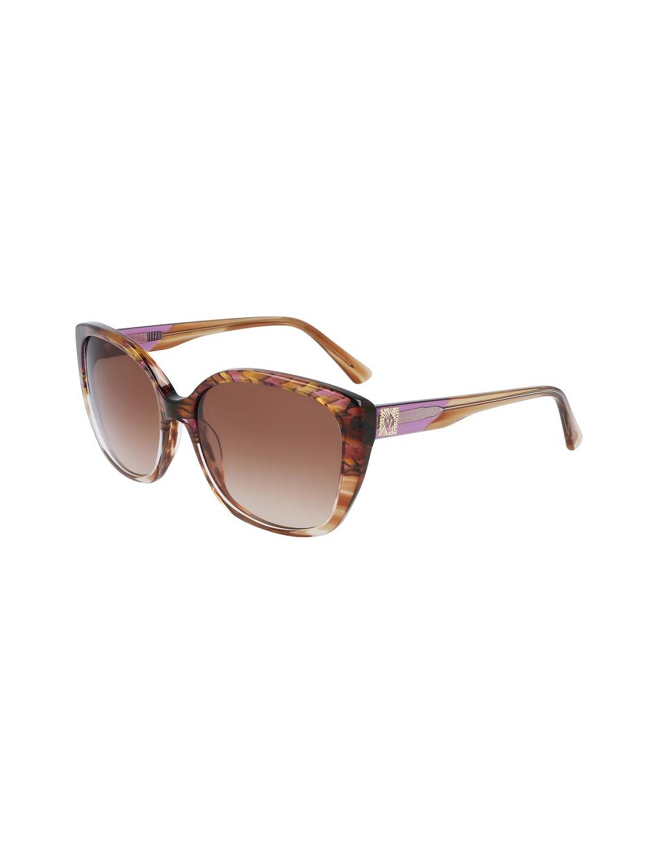 Anne Klein Animal Horn Sunglasses Square Purple | USNZX83628