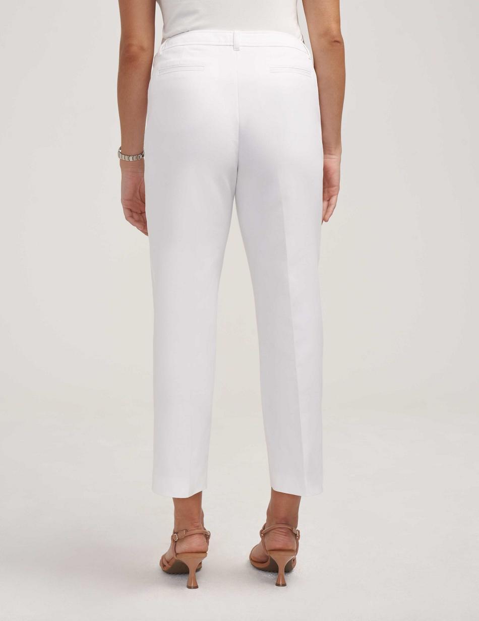 Anne Klein Anne Contour Stretch Bowie Pant Petite White | PUSQX86708