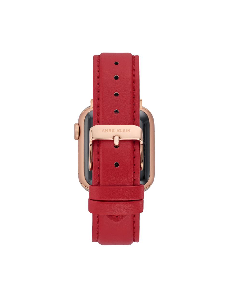 Anne Klein Apple Peel Leather Band for Apple Watch® Considered Red / Rose / Gold | YUSGT16348