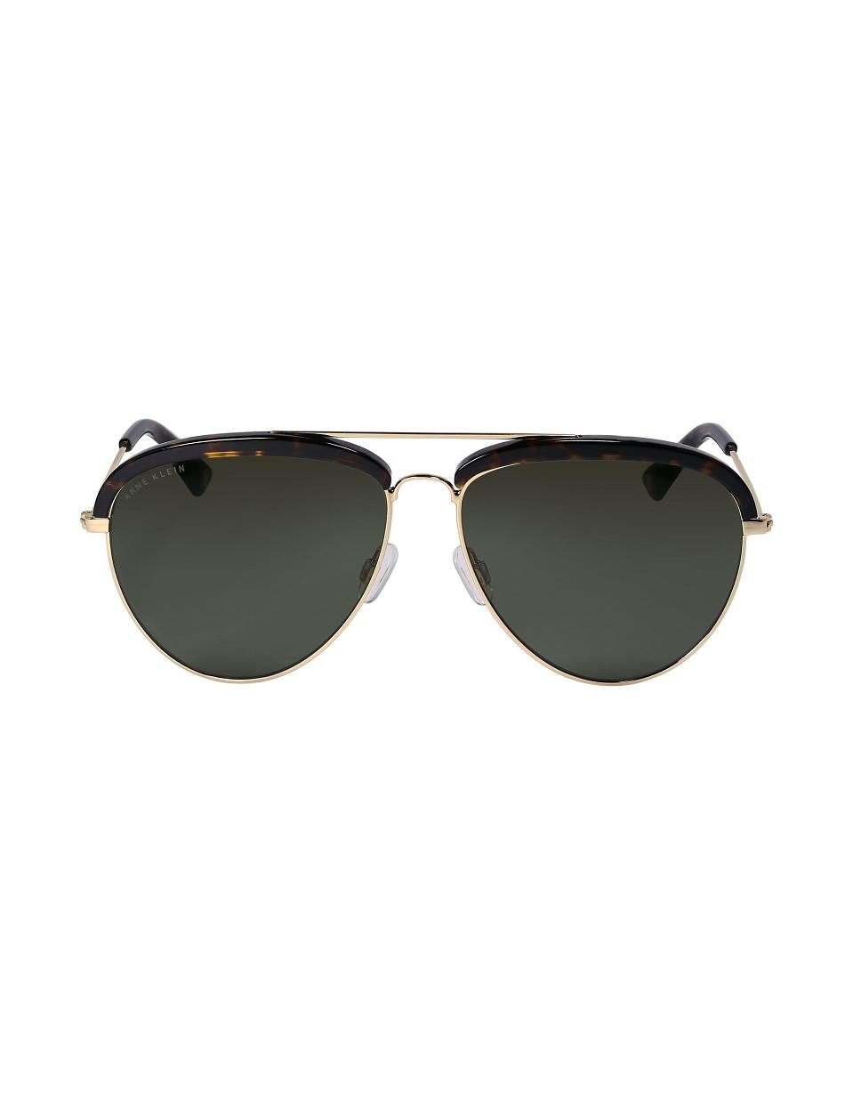 Anne Klein Aviator Combo Sunglasses Oversized Black | USCVG92796