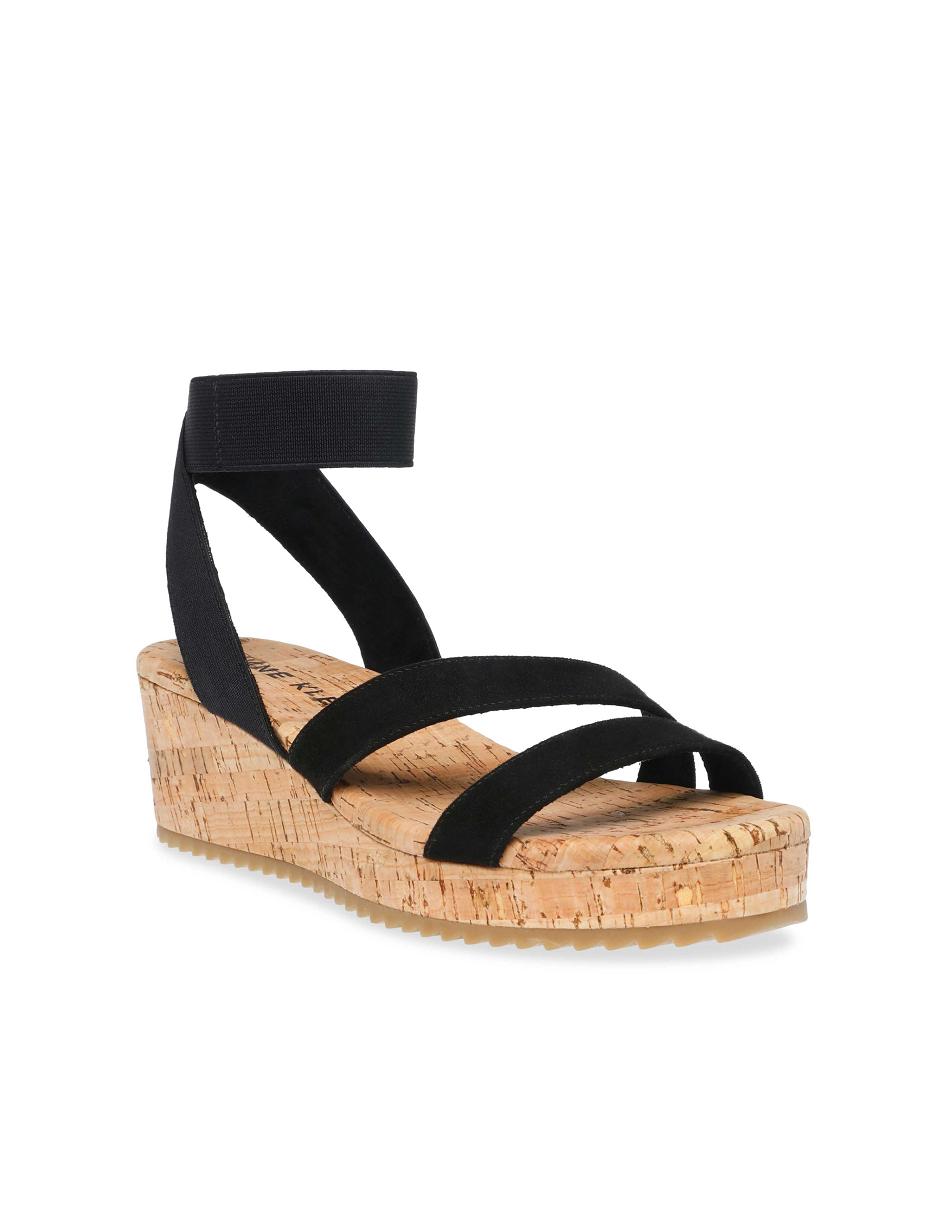 Anne Klein Ayla Sandal Wedges Black | USEGJ98426