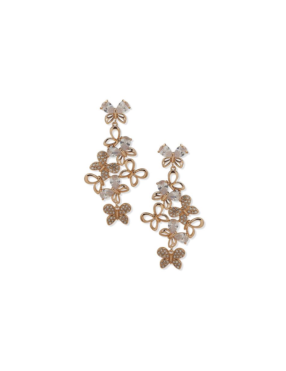 Anne Klein Butterfly Chandelier Earrings Gold | BUSSD47651