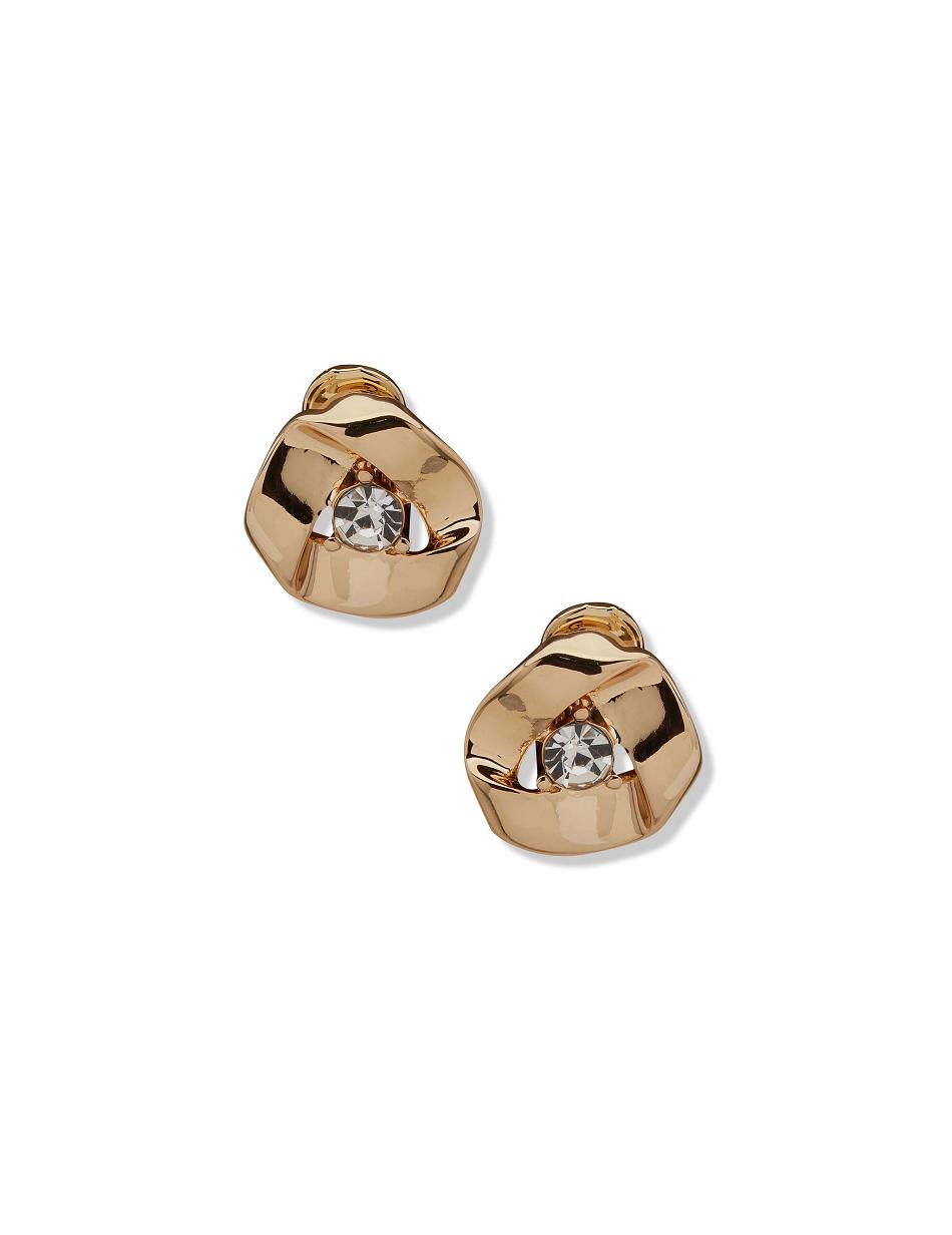 Anne Klein Button Clip Earrings Gold | USDFL29134