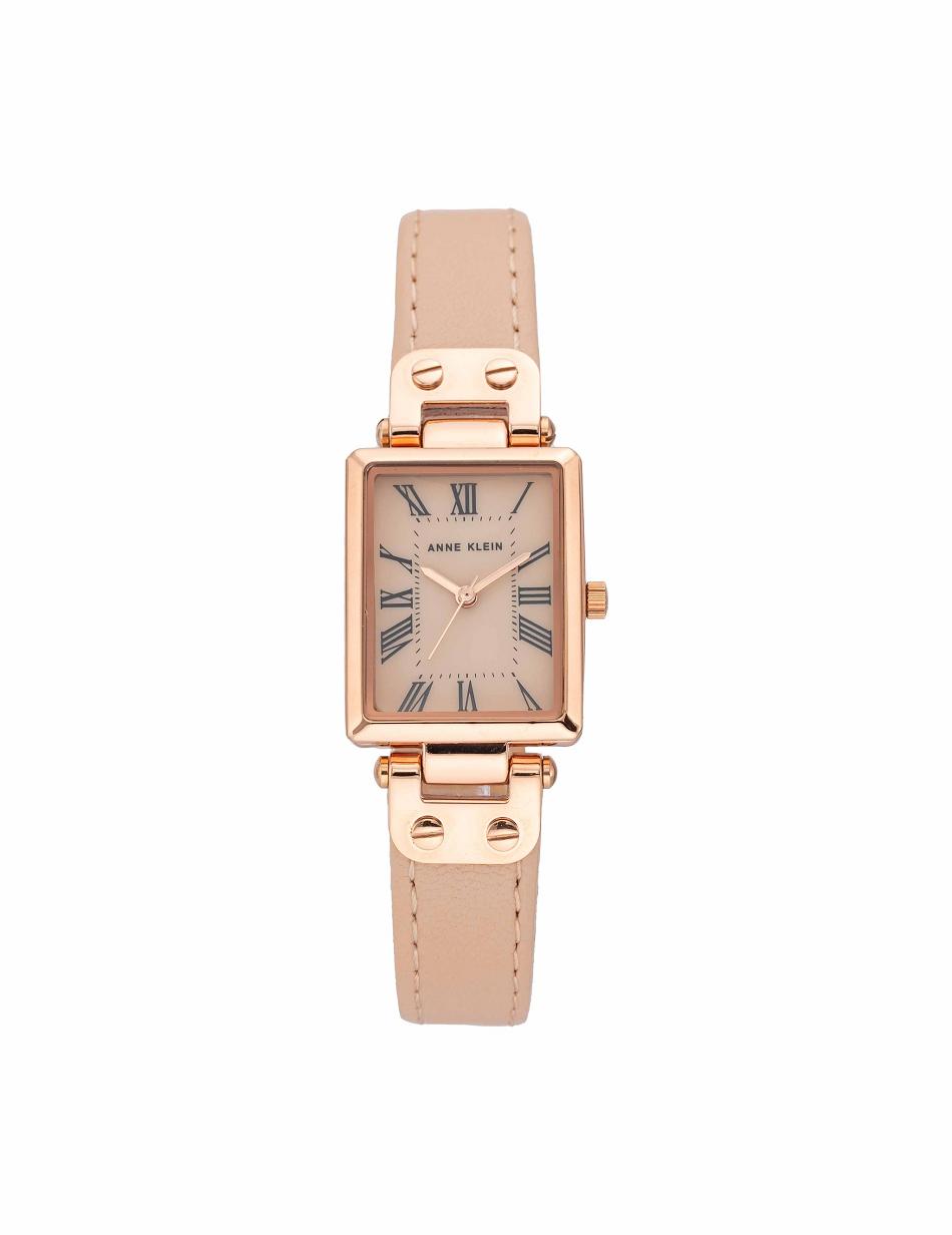 Anne Klein Case Leather Strap Watch Rectangular Pink / Rose / Gold | EUSHC78054