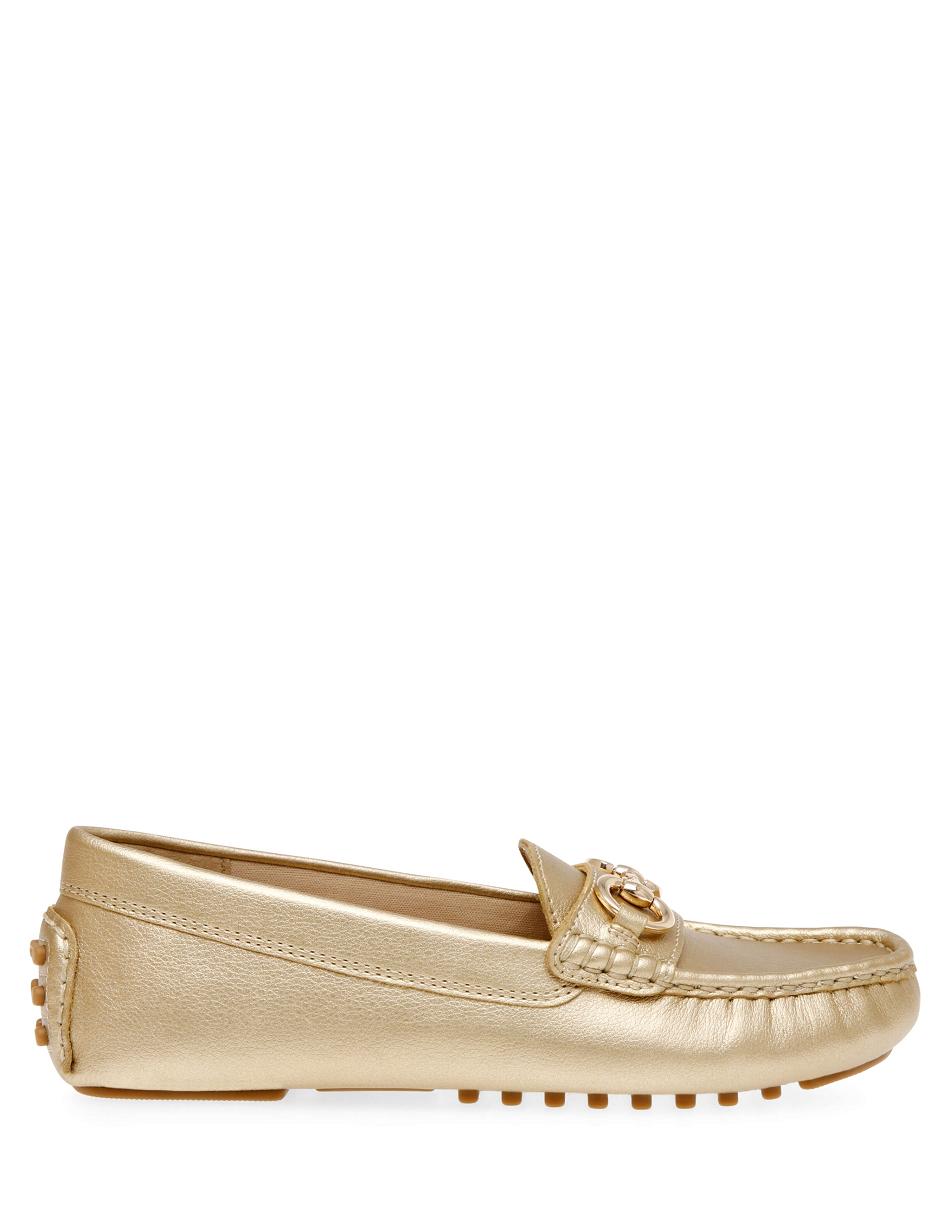 Anne Klein Celeste Moc Flats Gold | USXMI10101