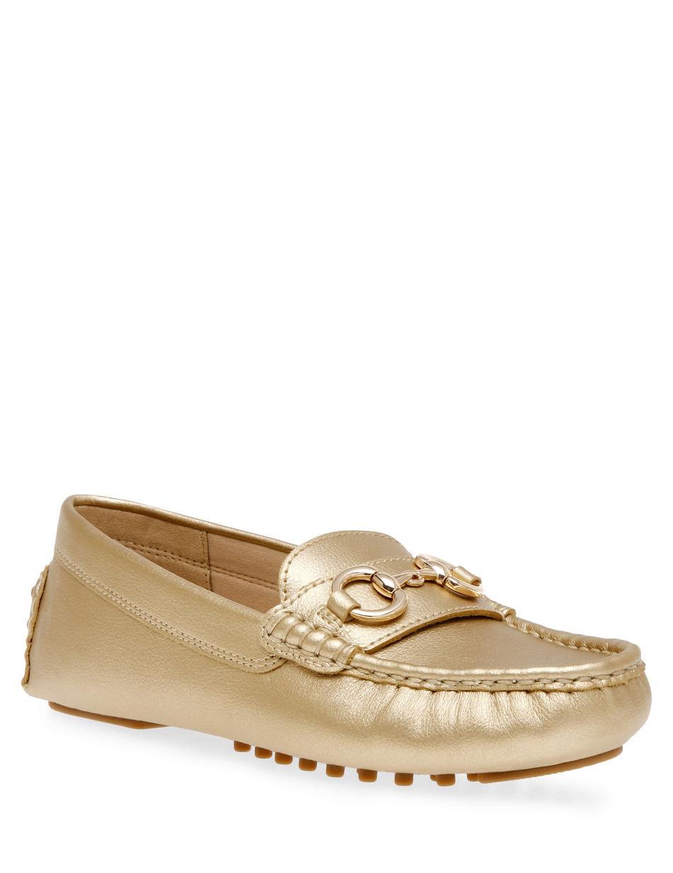 Anne Klein Celeste Moc Flats Gold | USXMI10101