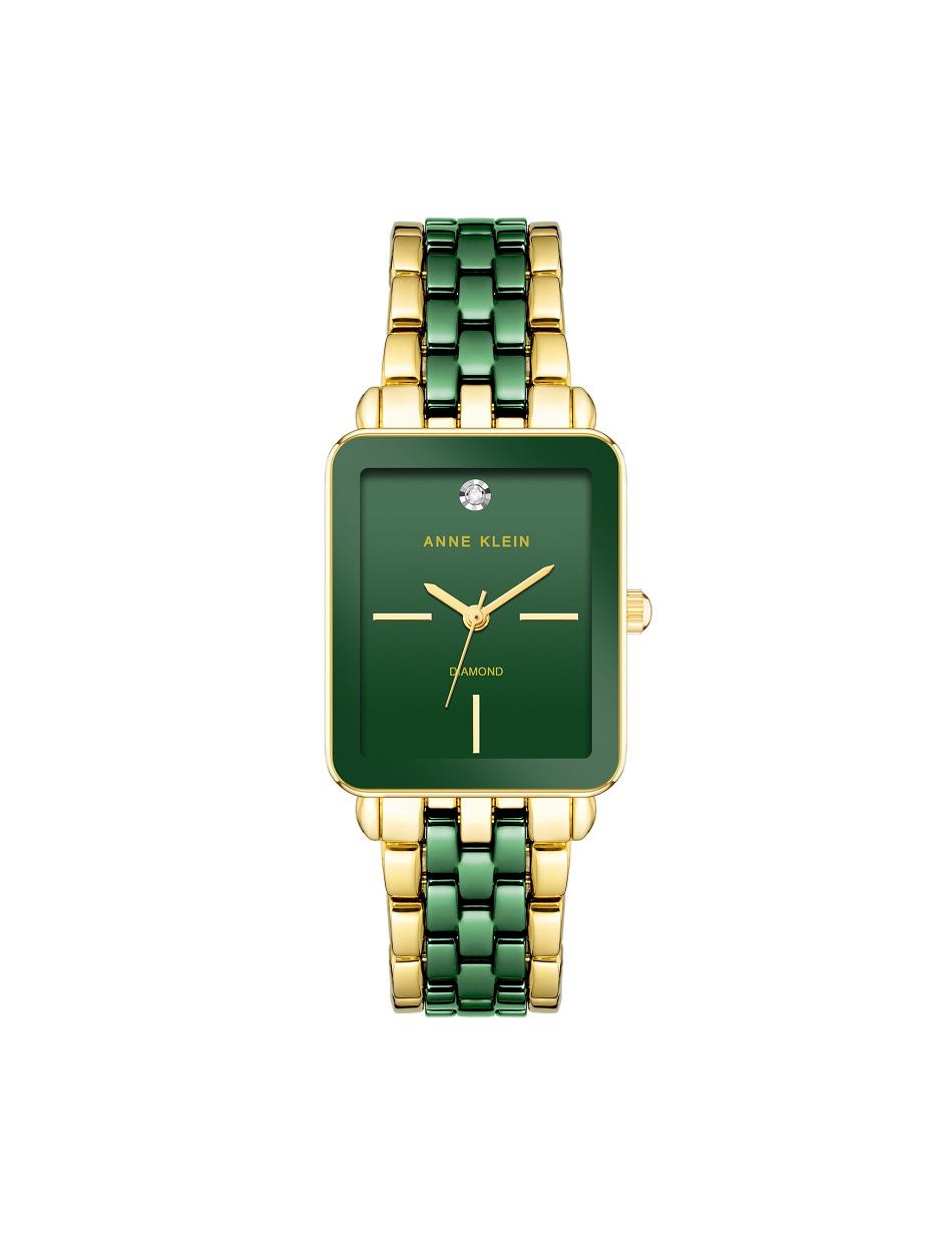 Anne Klein Ceramic Dial Watch Diamond Gold / Green | USJZR81853