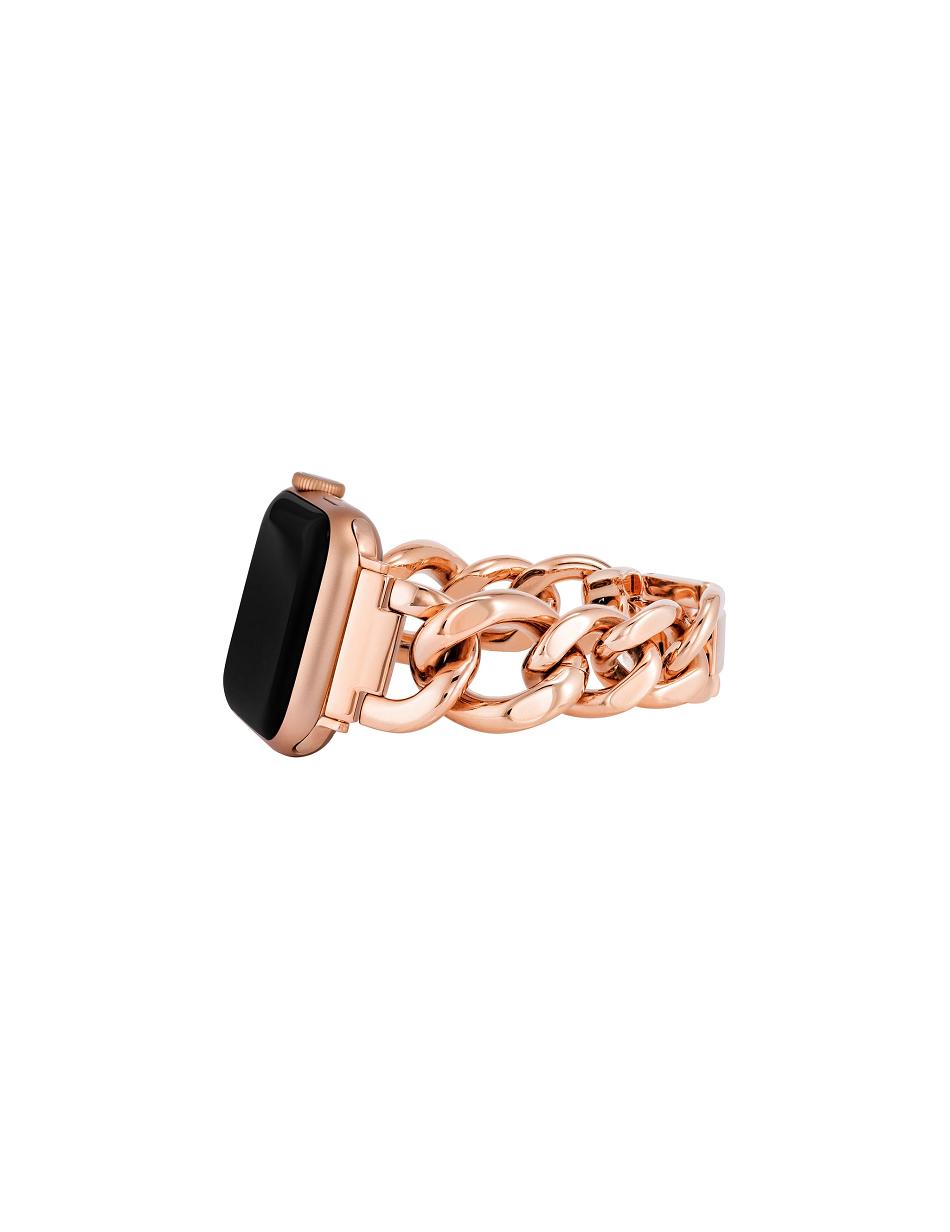 Anne Klein Chain Bracelet and Leather Band Set Apple Watch Accessories Navy / Rose / Gold | USCVG68450