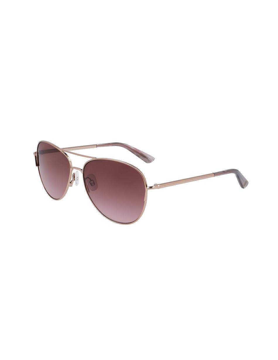 Anne Klein Classic Aviator Sunglasses Oversized Rose / Gold | AUSDF74600