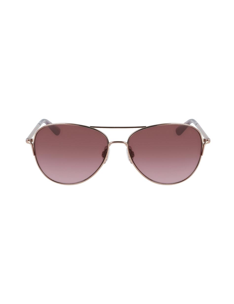 Anne Klein Classic Aviator Sunglasses Oversized Rose / Gold | AUSDF74600