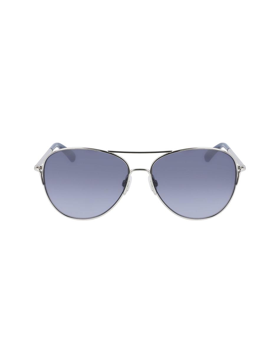 Anne Klein Classic Aviator Sunglasses Oversized Silver | USEAH17361