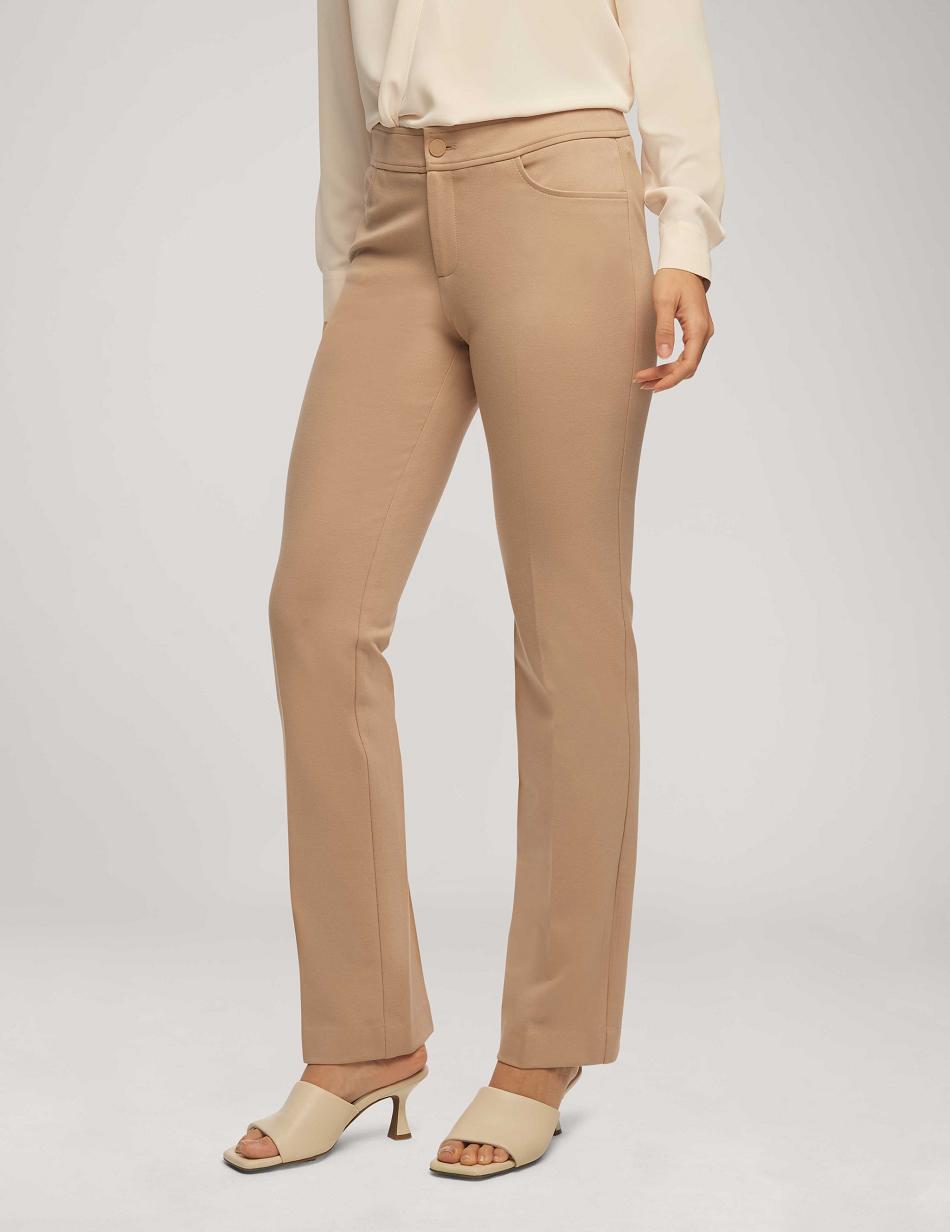 Anne Klein Collection Compression Fly Front Bootleg Bottoms Beige | USJKU85501