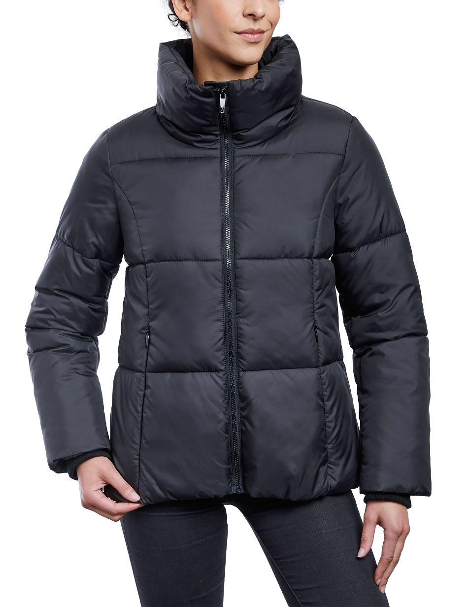 Anne Klein Consider It Short Puffer Jacket Outerwear Black | USQAV85694