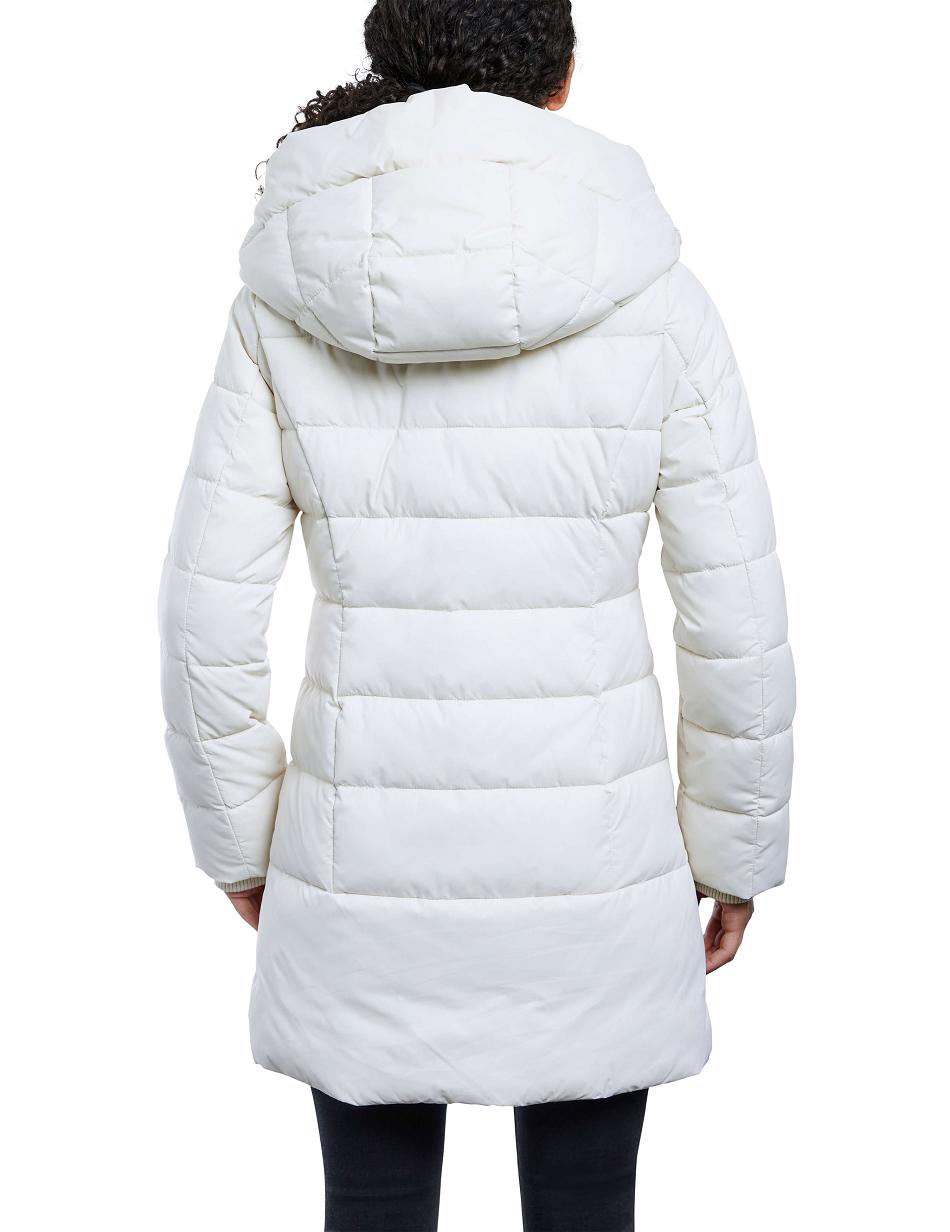 Anne Klein Consider It Snap Front Puffer Jacket Outerwear White | USXBR22962