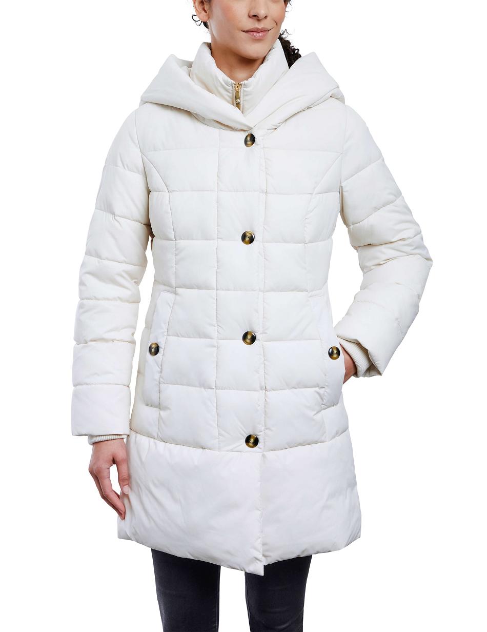 Anne Klein Consider It Snap Front Puffer Jacket Outerwear White | USXBR22962