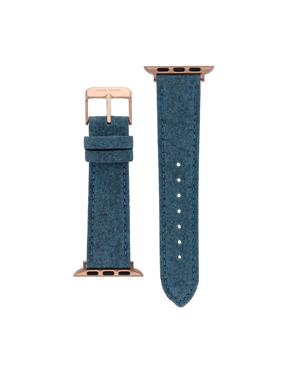 Anne Klein Considered Pineapple Band for Apple Watch® Leather Blue / Rose / Gold | ZUSNQ39380