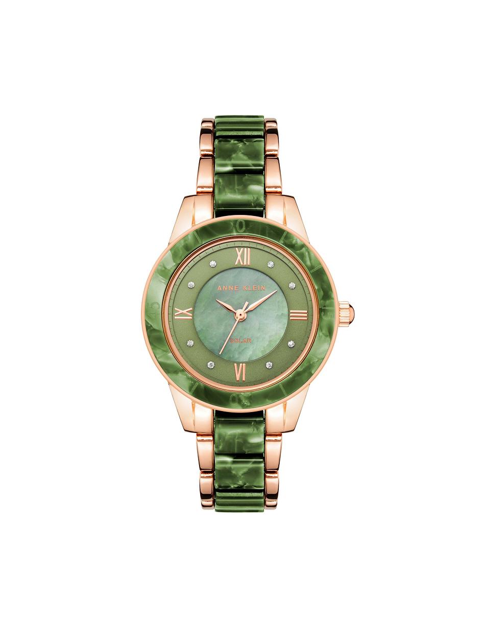 Anne Klein Considered Solar Powered Resin Watch Metals Green / Rose / Gold | FUSUI18783