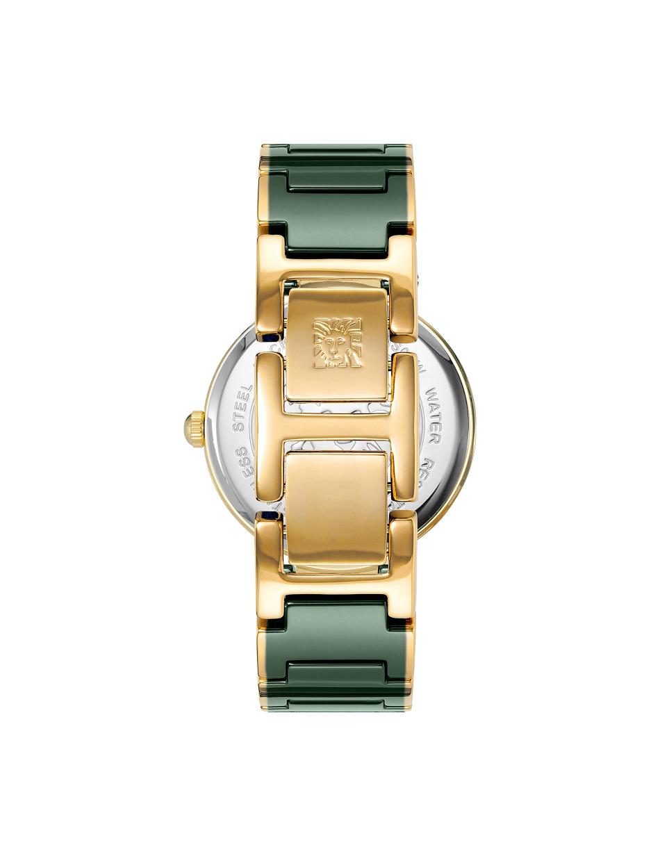 Anne Klein Considered Solar Powered Watch Ceramics Gold / Green | USQCS49314