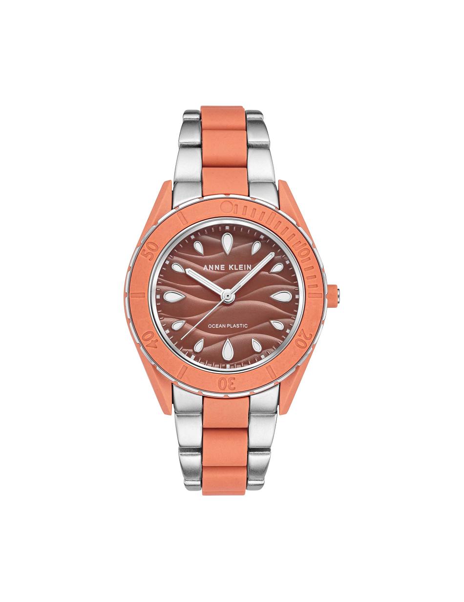 Anne Klein Considered Solar Recycled Bracelet Ocean Plastic Watches Coral / Silver | PUSER84569