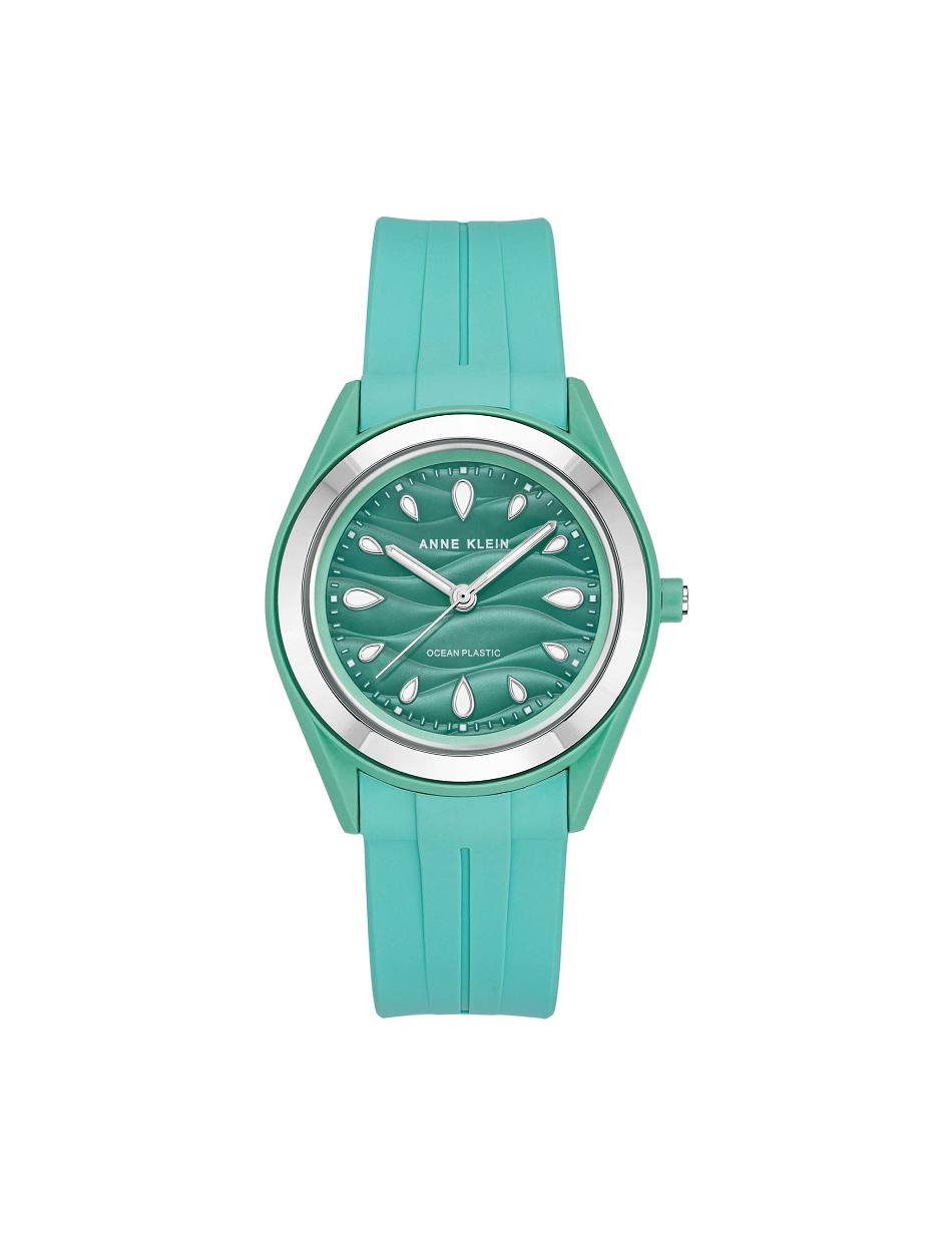 Anne Klein Considered Solar Recycled Strap Ocean Plastic Watches Green / Silver | USDYB82704