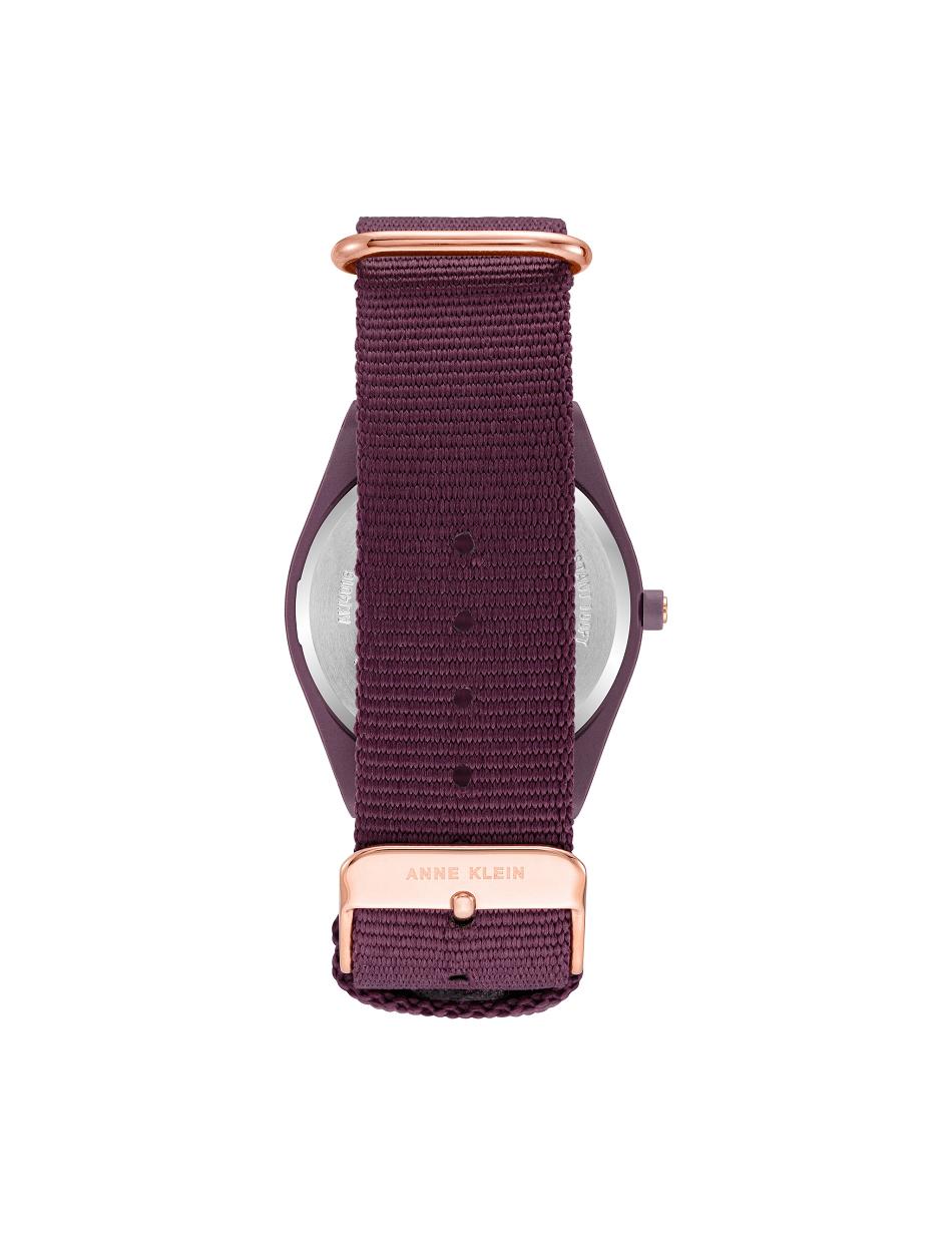 Anne Klein Considered Solar Recycled Woven Strap Ocean Plastic Watches Rose / Gold / Purple | USQAV16395