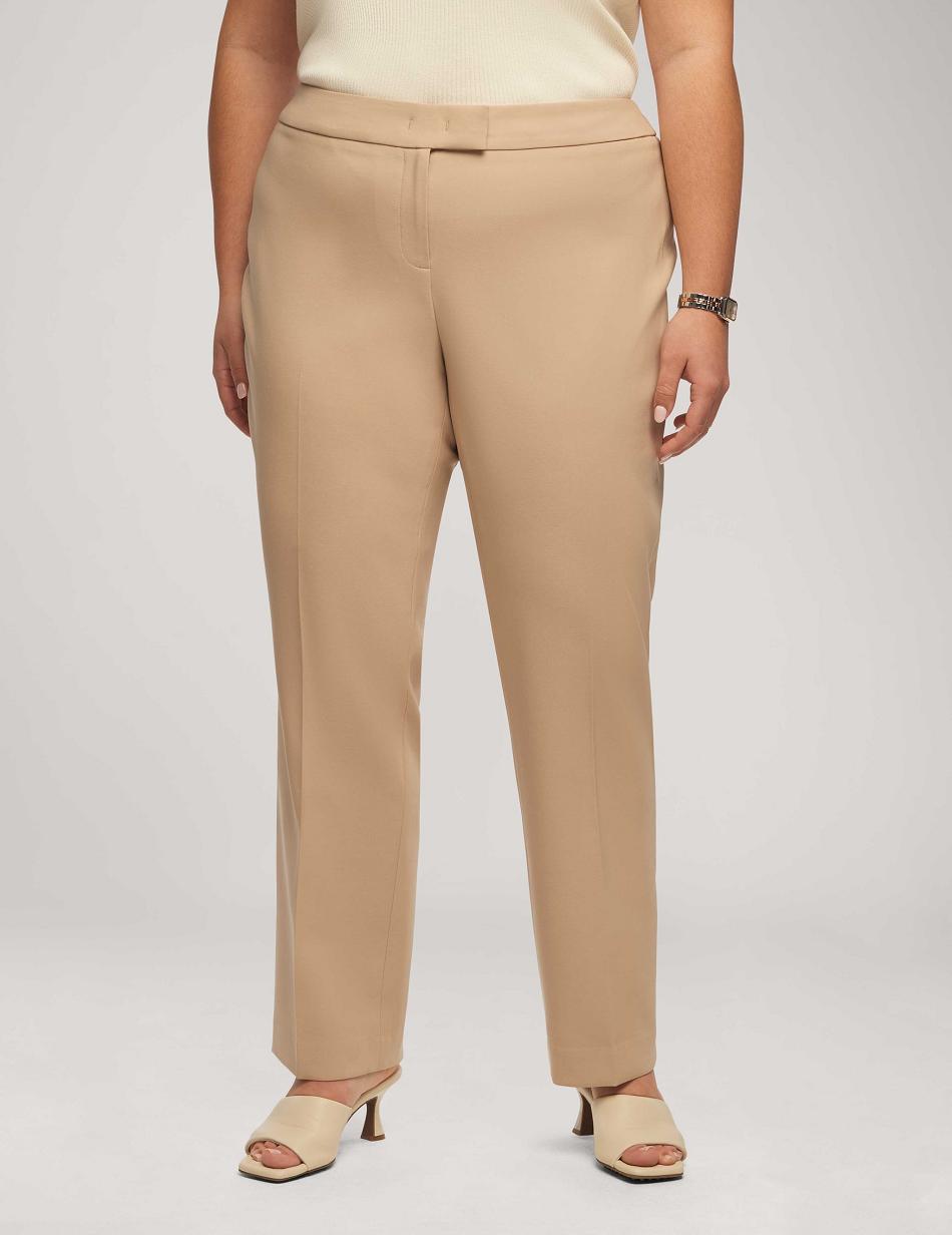 Anne Klein Contour Stretch Bowie Pant Plus Size Beige | PUSER12640