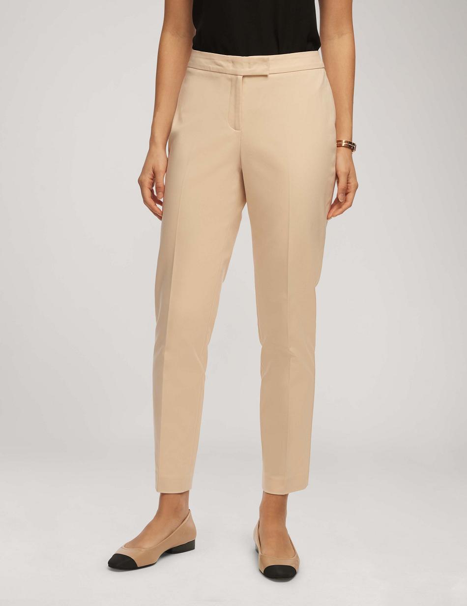 Anne Klein Cotton Double Weave Bowie Pant Bottoms Beige | AUSWC52876