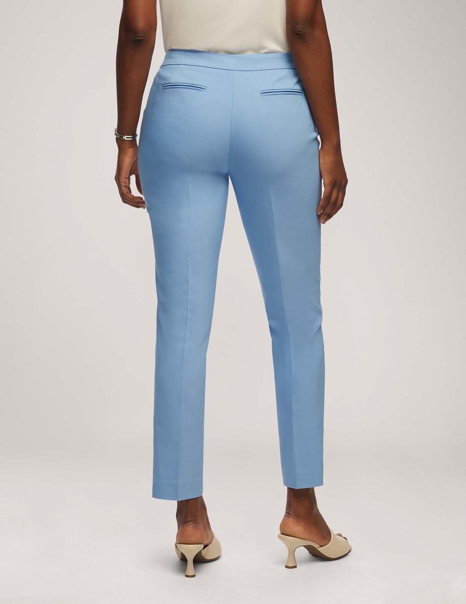 Anne Klein Cotton Double Weave Bowie Pant Bottoms Blue | USJZR65509