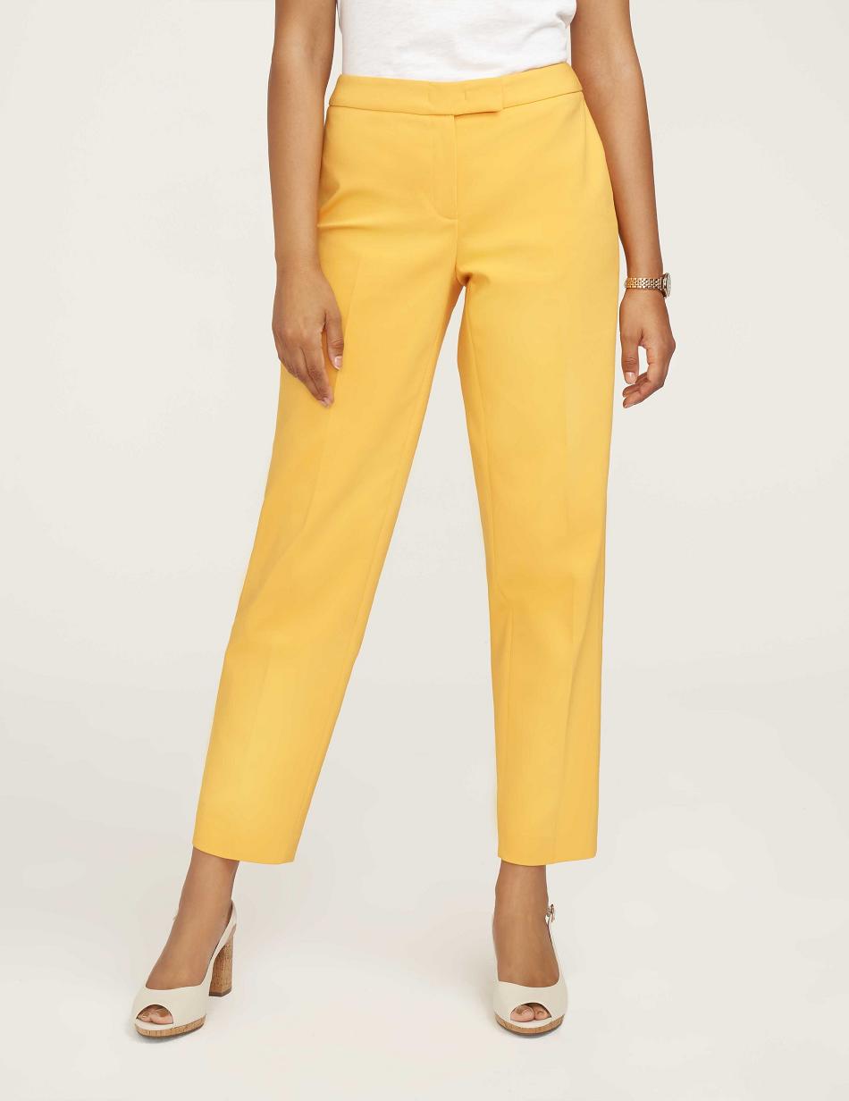 Anne Klein Cotton Double Weave Bowie Pant- Clearance Bottoms yellow | USNZX83580