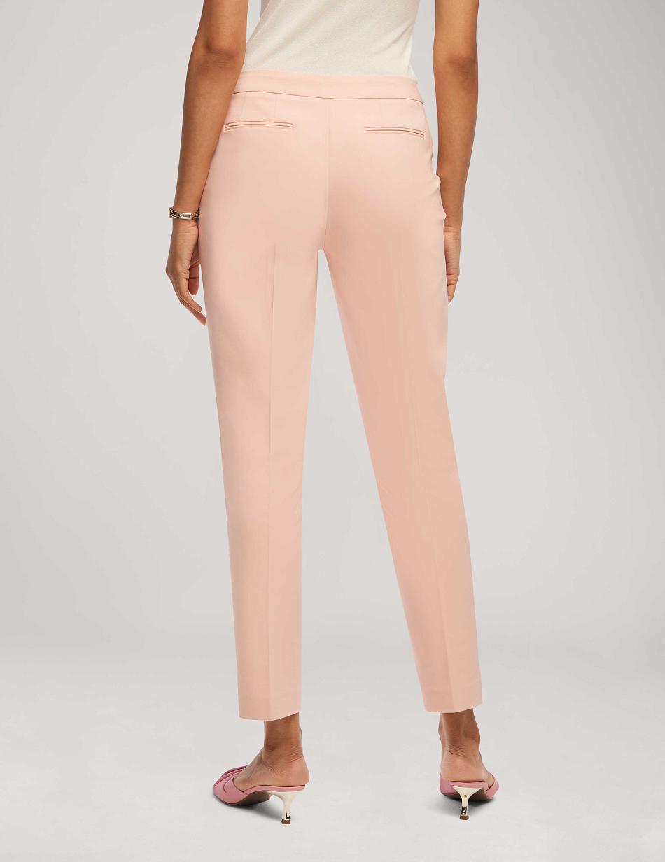 Anne Klein Cotton Double Weave Bowie Pant Bottoms Pink | USXBR61176