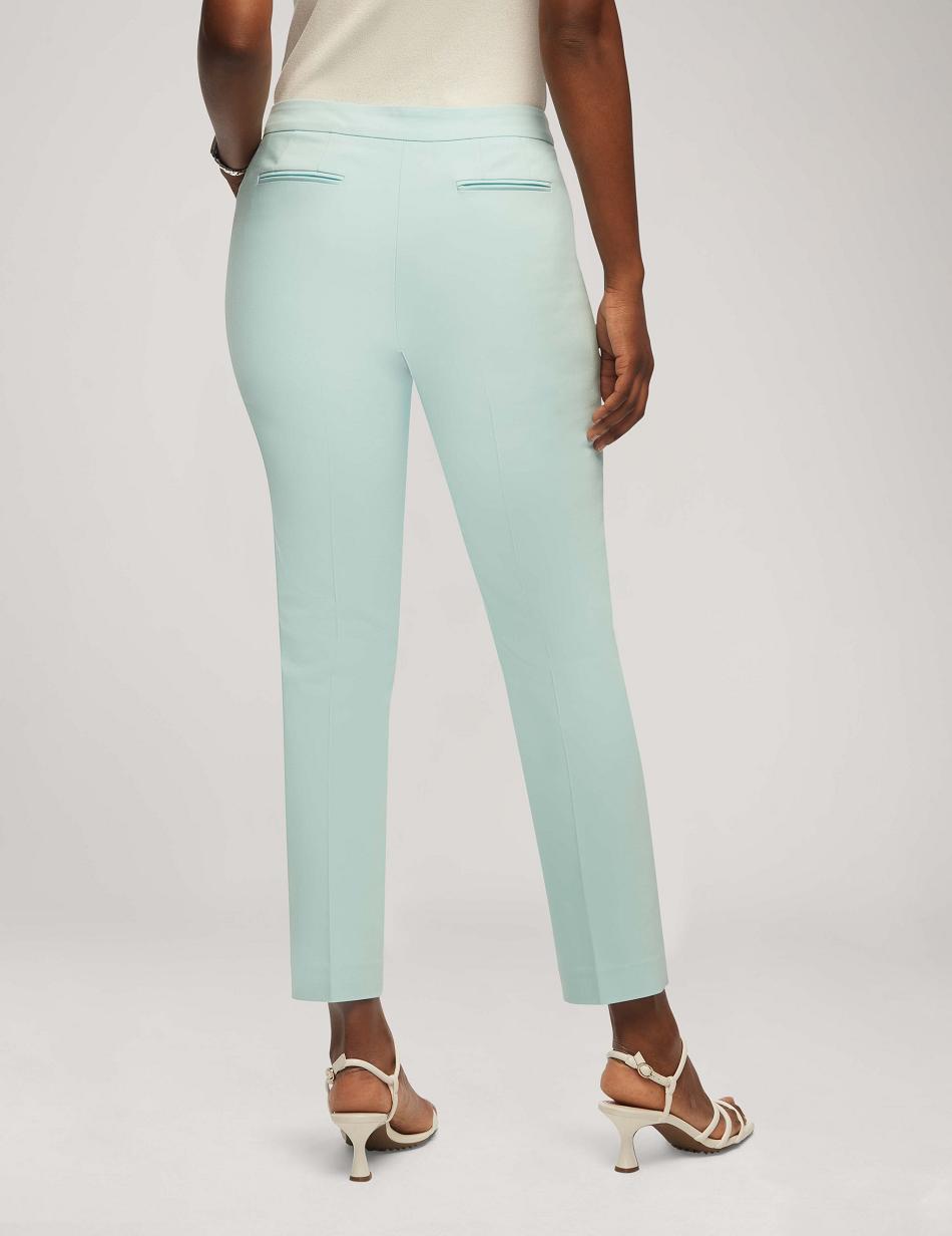 Anne Klein Cotton Double Weave Bowie Pant Bottoms Blue | XUSBH98887