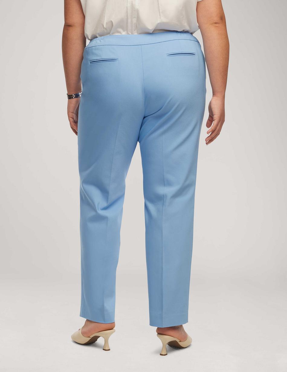 Anne Klein Cotton Double Weave Bowie Pant Plus Size Blue | YUSVQ79653