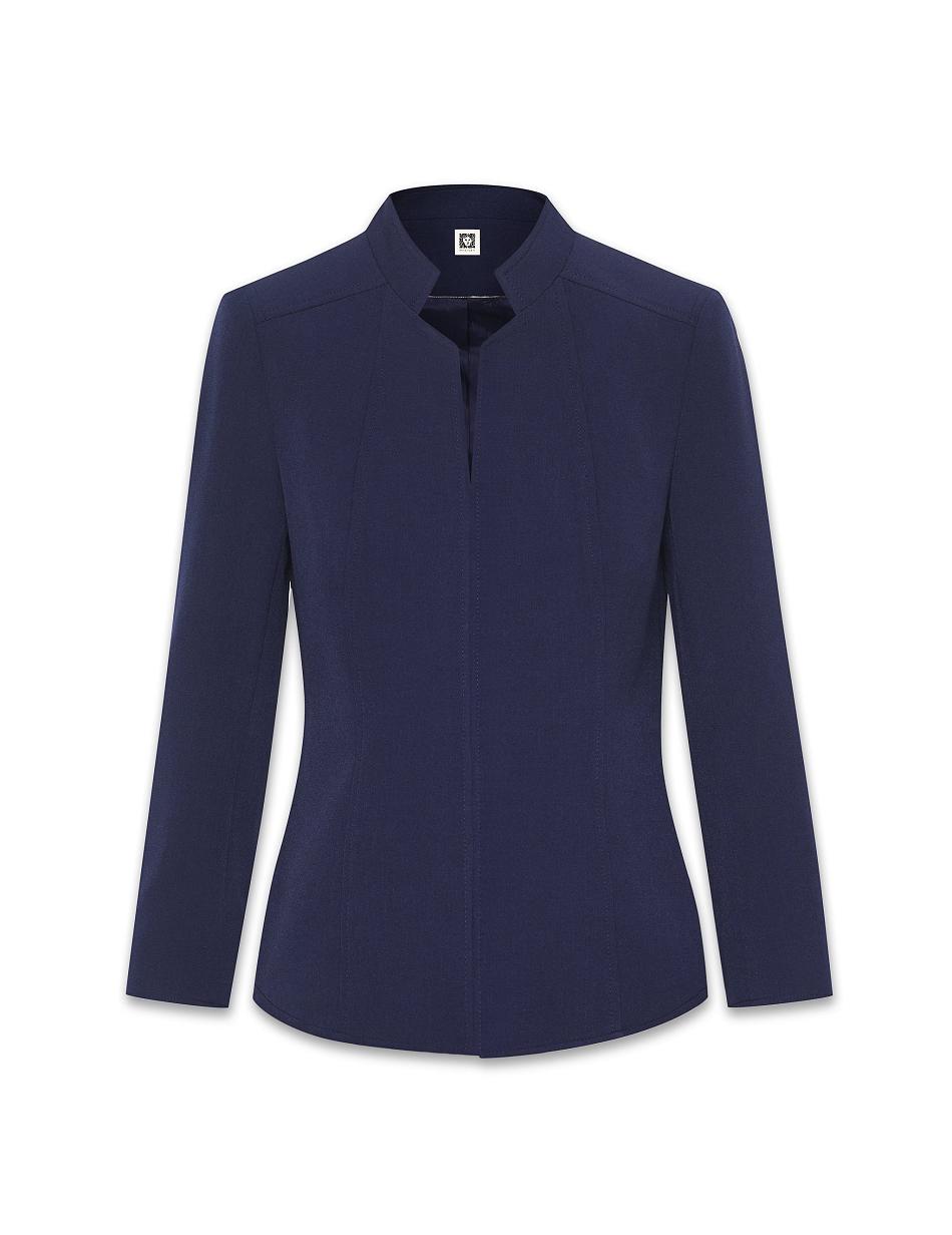 Anne Klein Cropped Stand Collar Blazers & Jackets Blue | USJZR30286