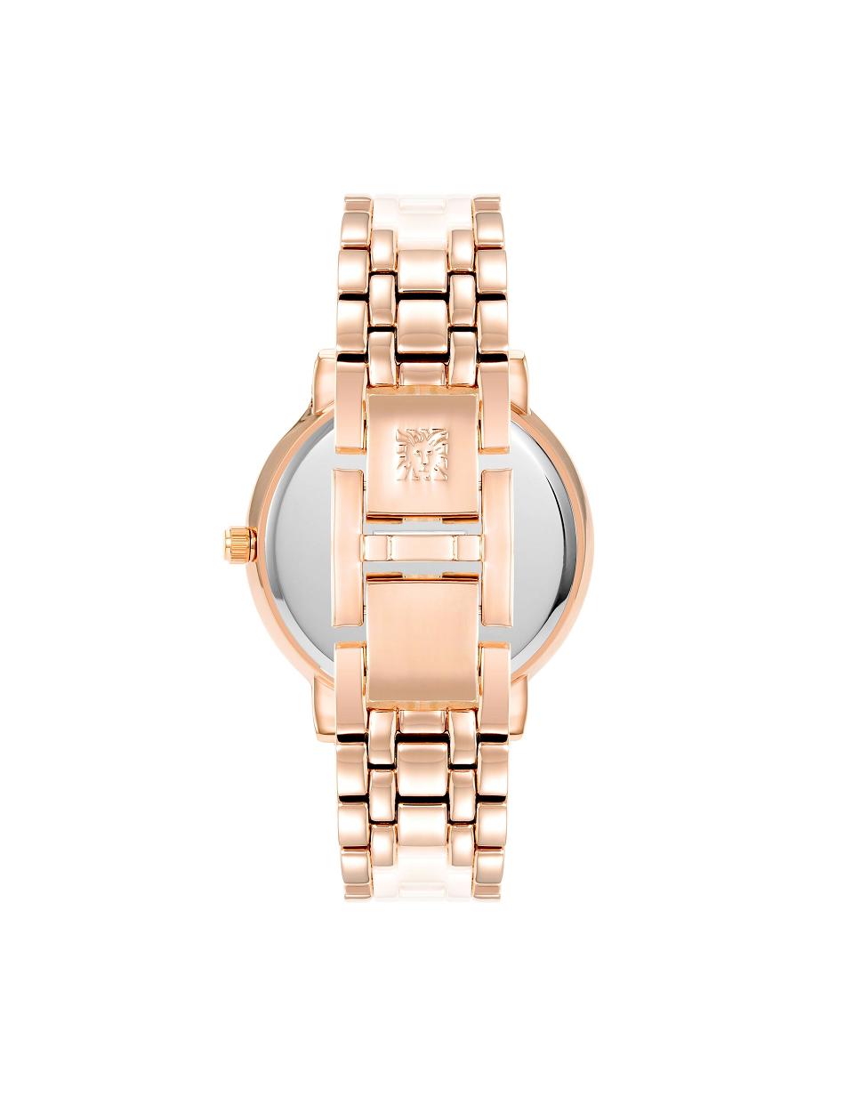 Anne Klein Crystal Accented Ceramic Link Watch Metals Pink | AUSDF26601