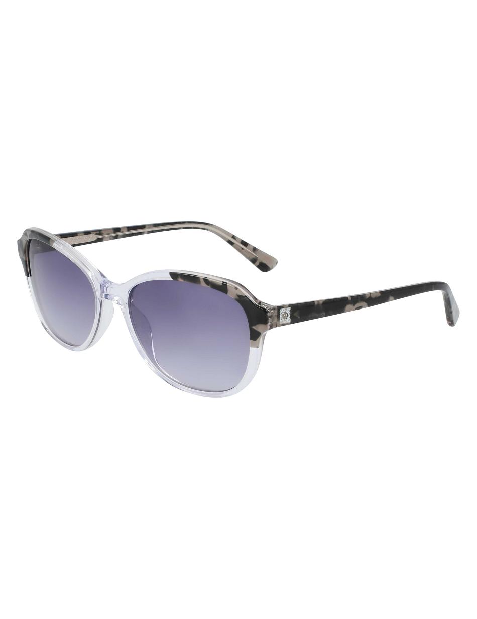 Anne Klein Crystal Oval Sunglasses Narrow Size Grey | LUSSX26896