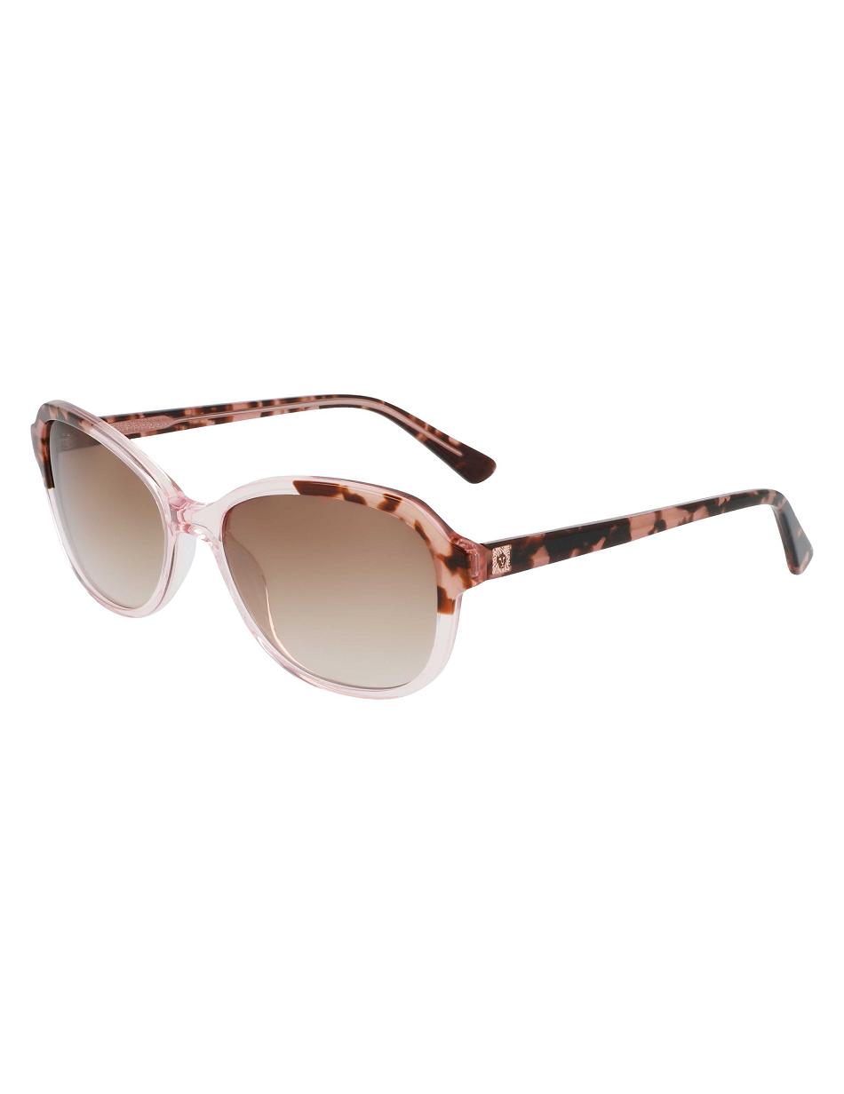 Anne Klein Crystal Oval Sunglasses Narrow Size Pink | ZUSMJ34075