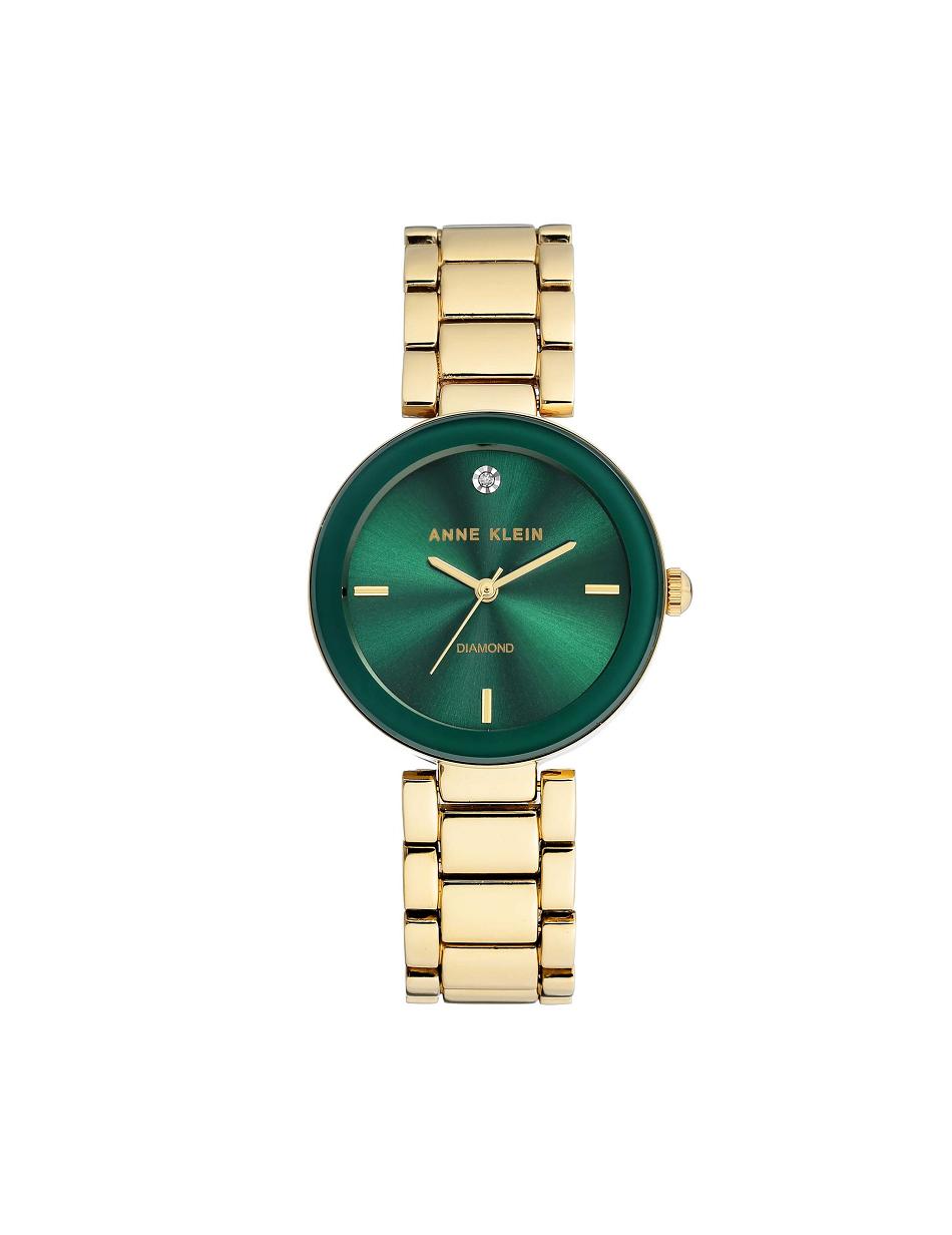 Anne Klein Diamond Dial Bracelet Watch Best Sellers Green / gold | ZUSMJ20118