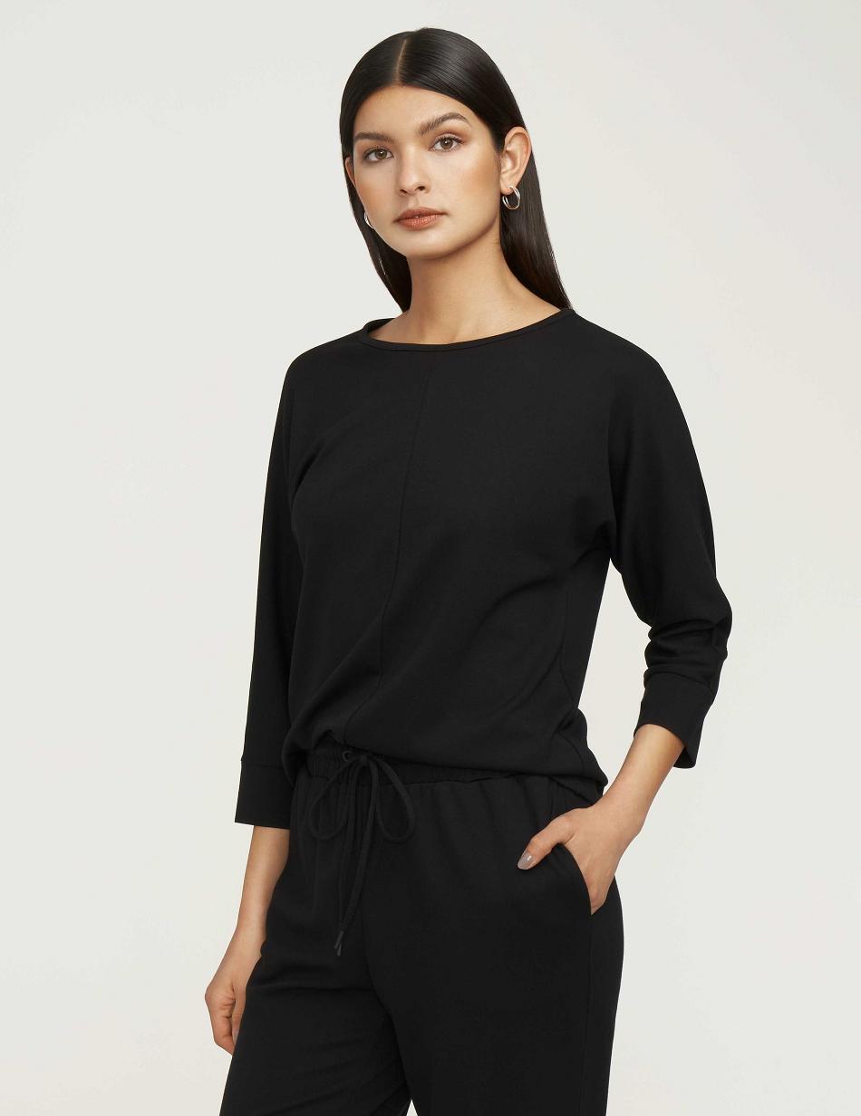 Anne Klein Dolman Seam Pullover Best Sellers Black | USQCS11104