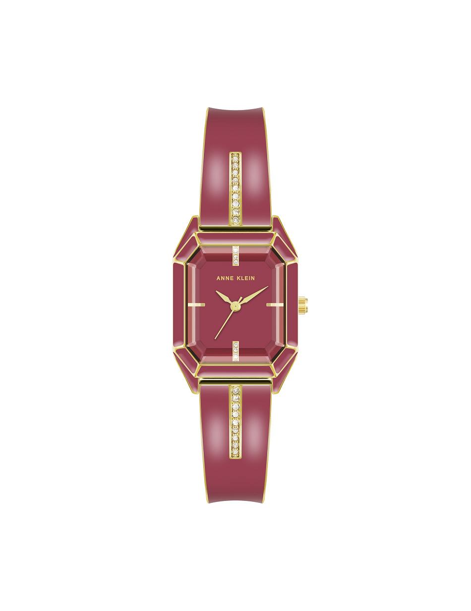 Anne Klein Elegant Bangle Bracelet Watch Metals Burgundy / Gold | XUSGW27114