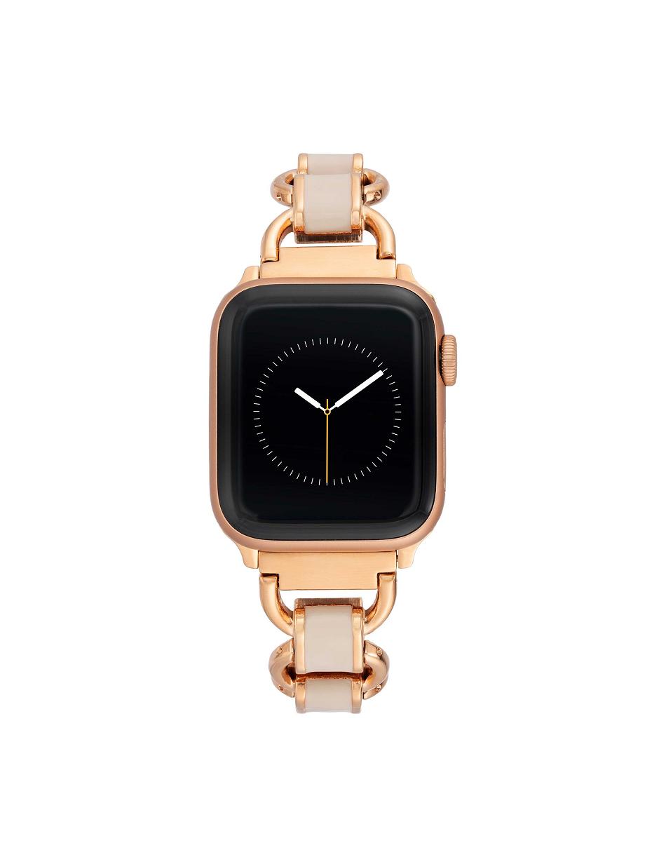 Anne Klein Enamel Link Bracelet Band for Apple Watch® Metals Pink / Rose / Gold | SUSNY86849