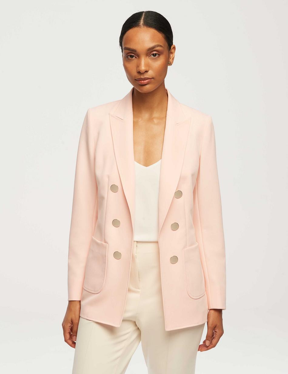 Anne Klein Faux Double Breasted With Patch Pockets Blazers & Jackets Pink | FUSHY34036